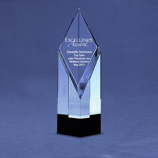 Best Selling Diamond Elite Black Accent Trophy for Top Sales Award