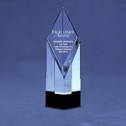 Best Selling Diamond Elite Black Accent Trophy for Top Sales Award