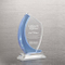 Manufacturer Curved Edge Light Blue Accent Crystal Trophy