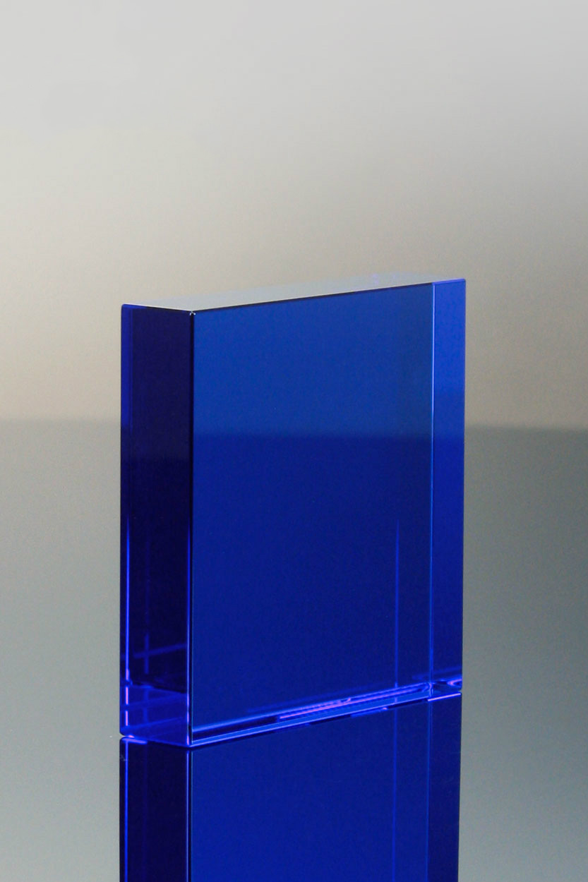Blue Crystal Square Paperweight (#5137)