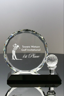 Optic Crystal Golf Award for Corporate Employee Recognition Trophy (#5756)