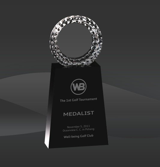 Glass Crystal New Golf Trophy for Souvenir (CIP-YJ958S, CIP-YJ958M, CIP-YJ958L)