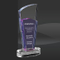Plaque Design Purple Crystal Trophy with Round Base