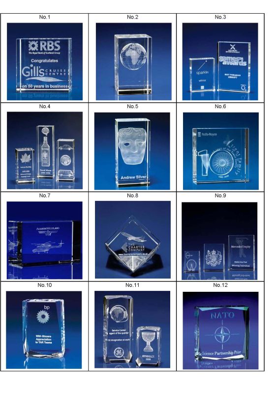 Laser Glass Crystal Award for Gift
