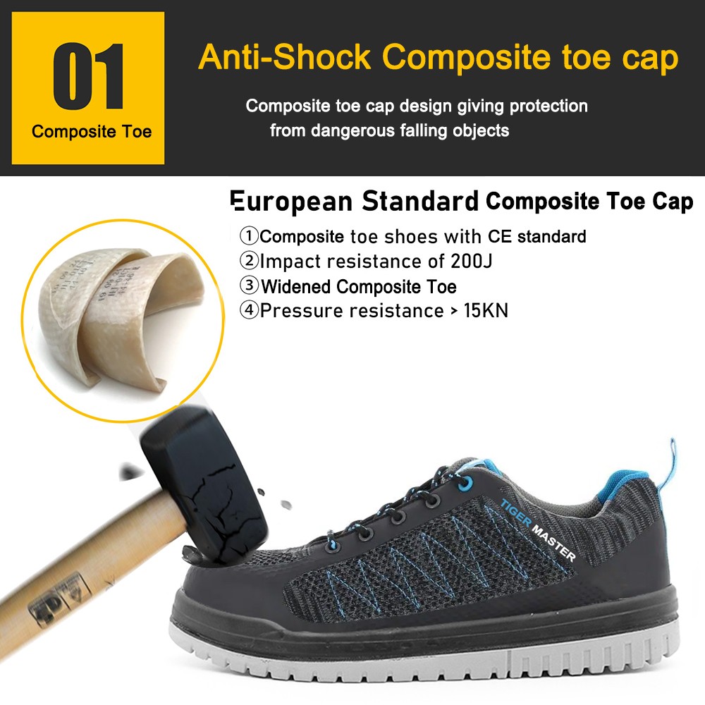 CE Composite Toe Light Weight Safety Shoe Sneaker for Men