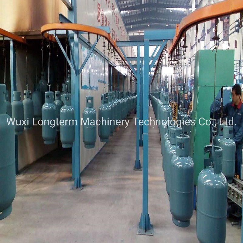 China Cost Effective Space-Saving Layouts LPG Cylinder Powder Coating Line / Spray Paint Booth