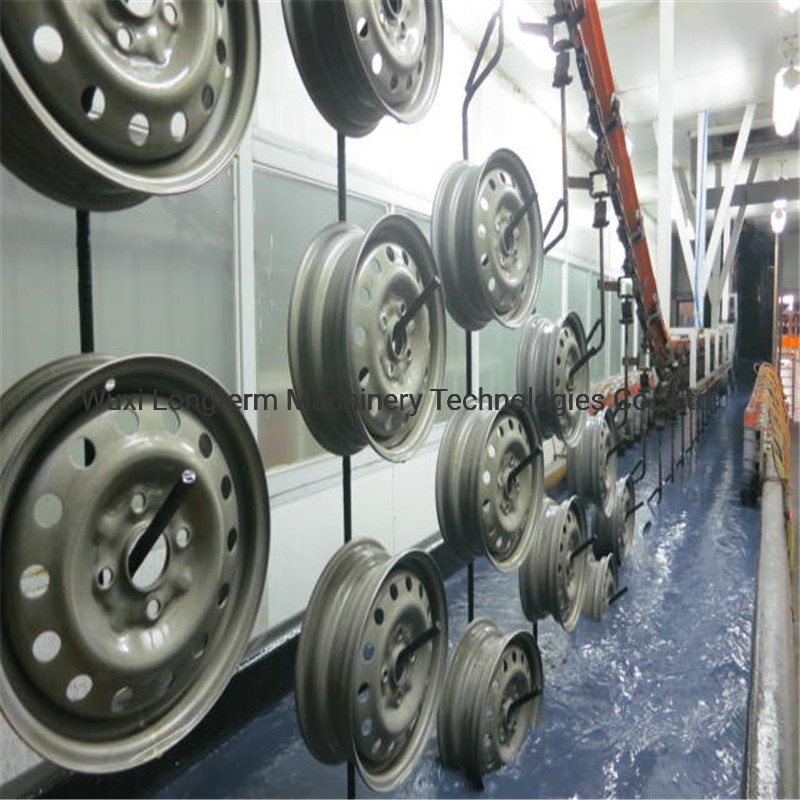 Environmental Protection Space-Saving Layouts Powder Coating Line / Powder Poat Booth for Wheel Rim#