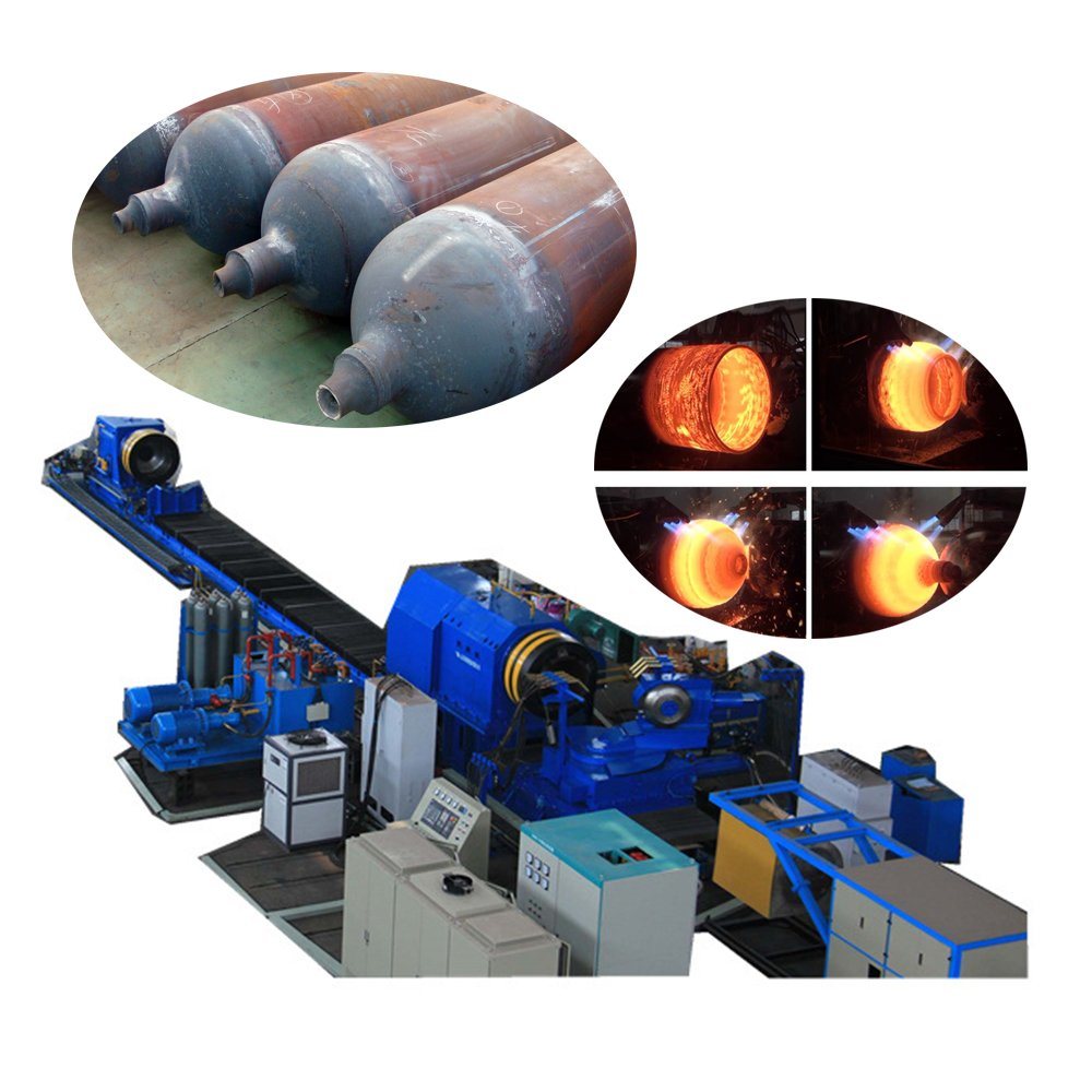 CNC Gas Cylinder Bottom Hot Spinning Necking Machine with for High Pressure Vessel Manufacturing