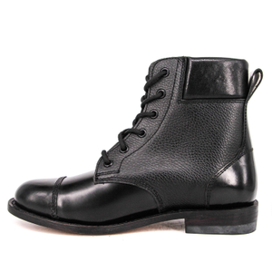 حذاء جلدي عسكري أسود مبطن بالكامل للمشي لمسافات طويلة 6117