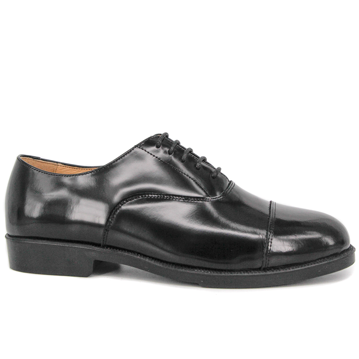 Zapatos de oficina militares de piel negra de primera calidad para hombre 1253