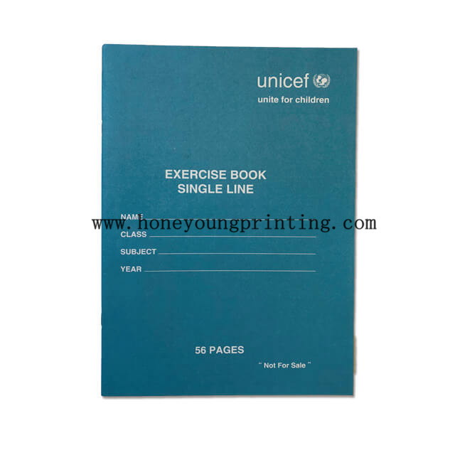 Cahier Scolaire De L'UNICEF A4 21x29.7cm Agrafé Blanc /Ligné 8mm / Quadrillé 5x5 