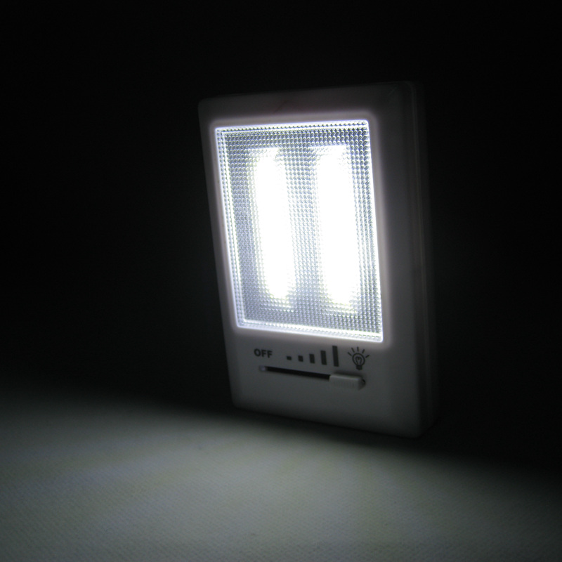 Battery operated wall mounted COB LED cordless switch night light with Dimmer