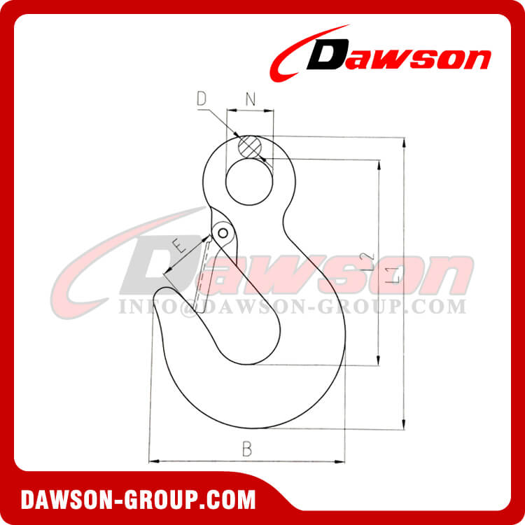 DS233 خطاف سحب من الفولاذ الكربوني المجلفن للربط أو السحب، خطافات تجارية