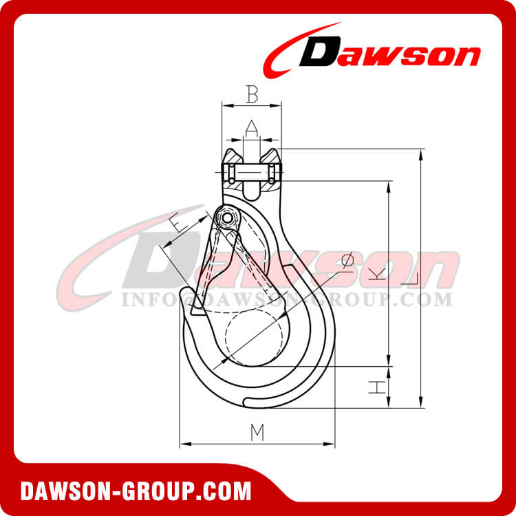 DS1025 G100 Gancho de eslinga con pestillo fundido - Fabricante de China Proveedor