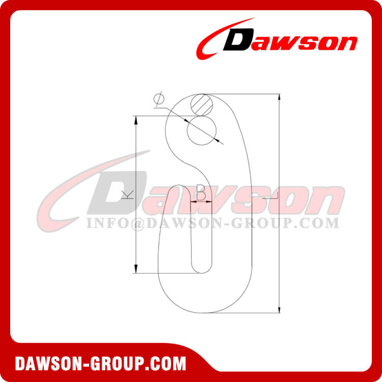 DS025 G80 ラッシングおよび引っ張り用特殊形状アイ タイプ フック - Dawson Group Ltd. - 中国メーカー、工場