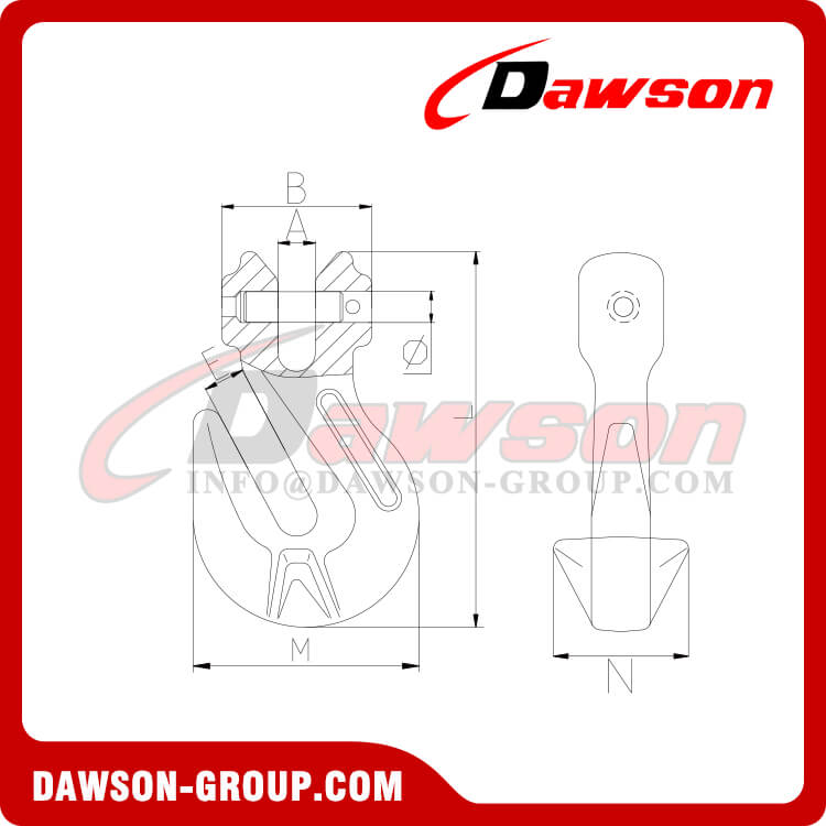 DS064 G80 Gancho de agarre de acortamiento de horquilla con alas para ajustar la longitud de la cadena - Dawson Group Ltd. - Fabricante, f&aacute;brica de China
