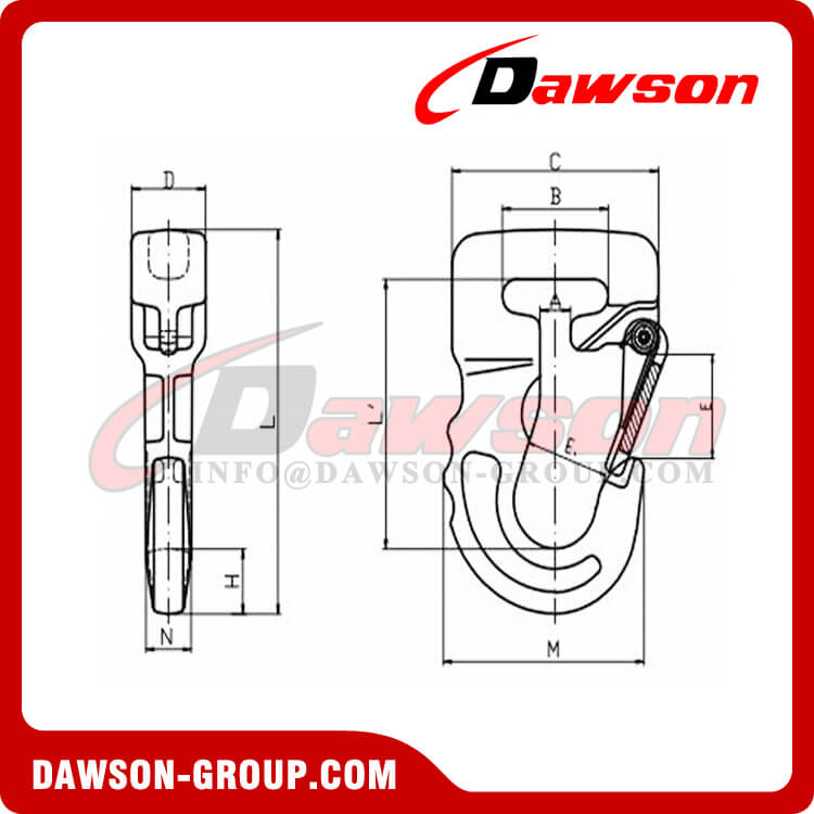DS1055 G100 ウェブ スリング フック、合成合金ラウンド スリング フック - Dawson Group Ltd. - 中国メーカー