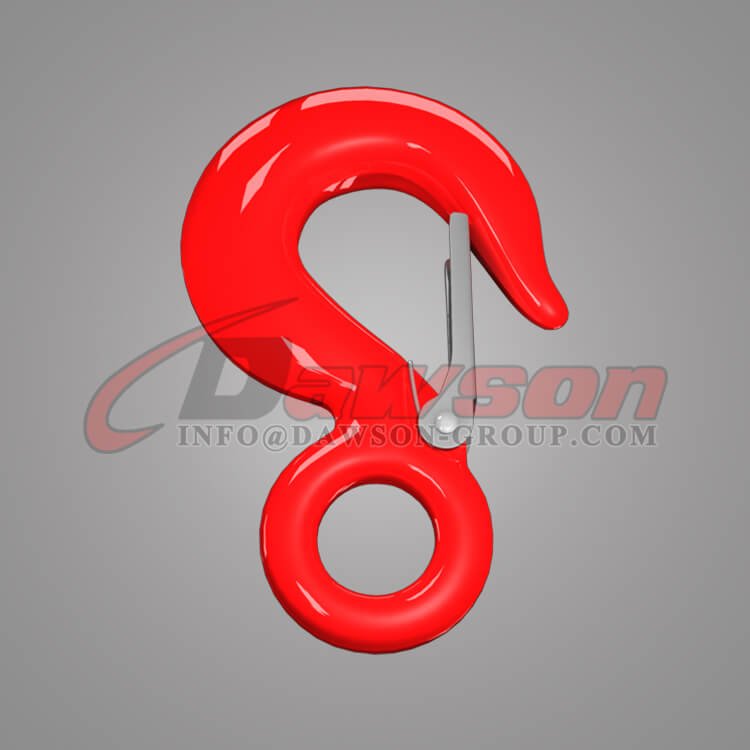 Gancho para eslinga con ojo de grado 80 con pestillo, Gancho para eslinga con ojo de acero de aleaci&oacute;n G80 para eslingas de cadena de elevaci&oacute;n de gr&uacute;a - Dawson Group Ltd. - Proveedor de China