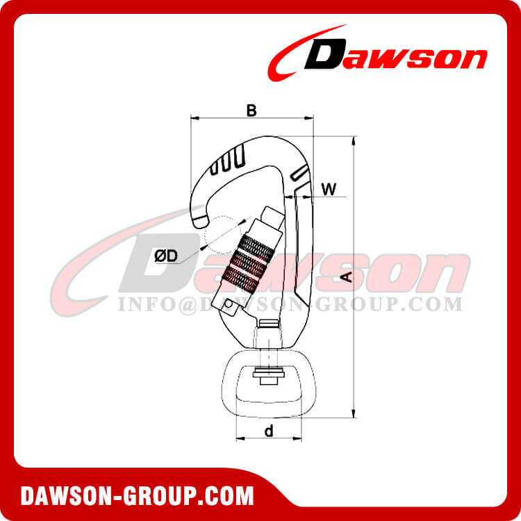 DS7803D4TN Hebilla de seguridad para escalada, mosquetón de aluminio