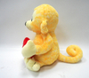 Valentine Gift Stuffed Plush Yellow Monkey Toys With Red Heart 