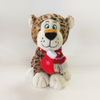 Dotty Leopard Stuffed Plush Toy with Christmas Sock