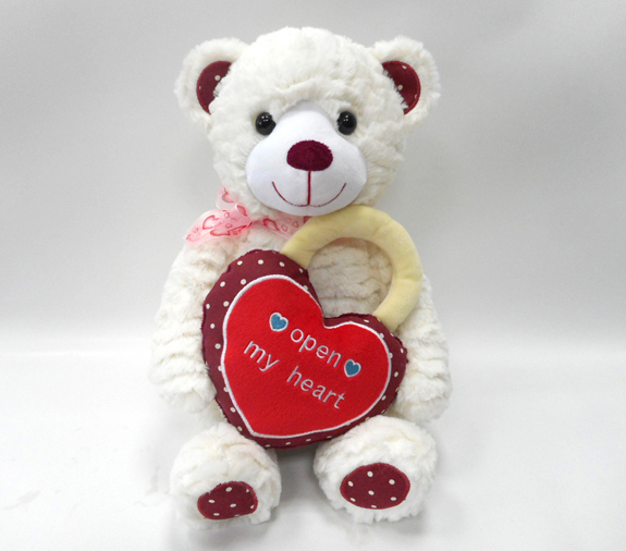 2018 Valentine Soft Girl Teddy Bear Plush Toy With Heart Lock 