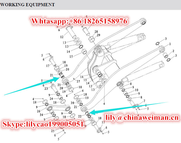 Sdlg LG956 LG958 Wheel Loader Parts Bush 29160000021 for Working Equipment