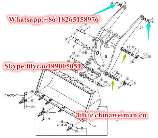 Sdlg LG933 LG936 LG938 Wheel Loader Working Equipment Parts Spacer 4043000125 Washer 4043000126