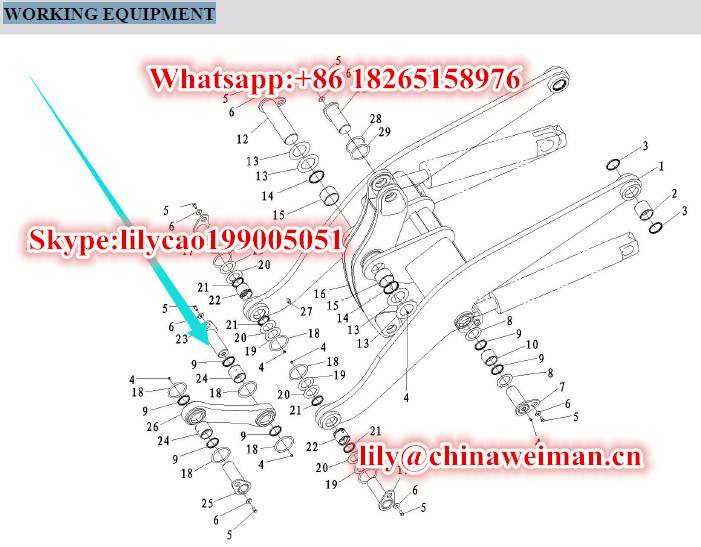 Sdlg LG953 LG956 LG958 Wheel Loader Parts Pin Lgb301-85*130r*245-40cr 4043000015