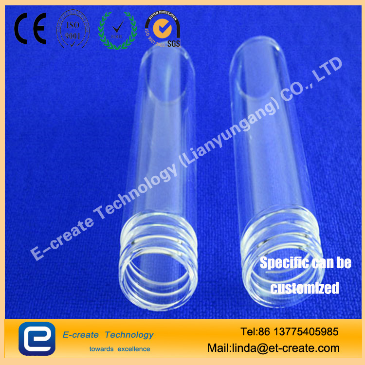 Quartz tube processing thread, screw mouth, screw mouth, threaded quartz glass tube, high-precision thread