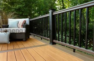 Decking en plastique en bois du compos&eacute; WPC d'installation commode recyclable pour l'Europe