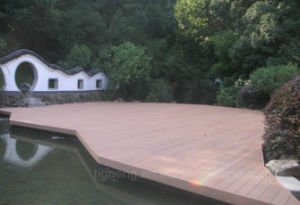 Panneau de plancher en bois d&eacute;coratif de l'&eacute;tage Tile/WPC de Decking de PE d'Outerior