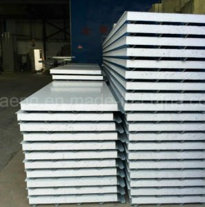 panneau "sandwich" de 75mm PU/EPS/Rockwool/Glasswool pour le toit/mur