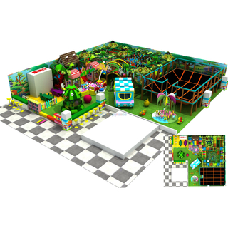 Jungle Theme Adventure Kids Мягкий закрытый игровой центр с батутным парком