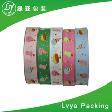 Custom printed solid color packing cakes grosgrain ribbons