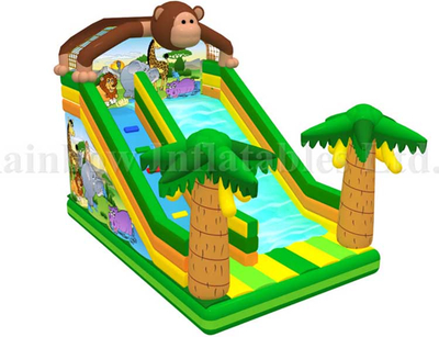 RB01019（8x4m）Inflatable Rainbow New Design Monkey Slide for Kids,Inflatable Animal Theme Slide