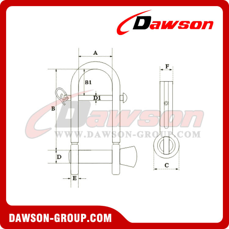 Grillete Dee de placa de acero inoxidable con barra transversal - Dawson Group Ltd. - Fabricante, proveedor y f&aacute;brica de China