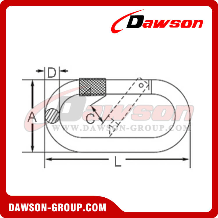 MOSQUETON RECTO CON TORNILLO ZINCADO - DAWSON GROUP LTD.- FABRICANTE, PROVEEDOR, F&Aacute;BRICA DE CHINA