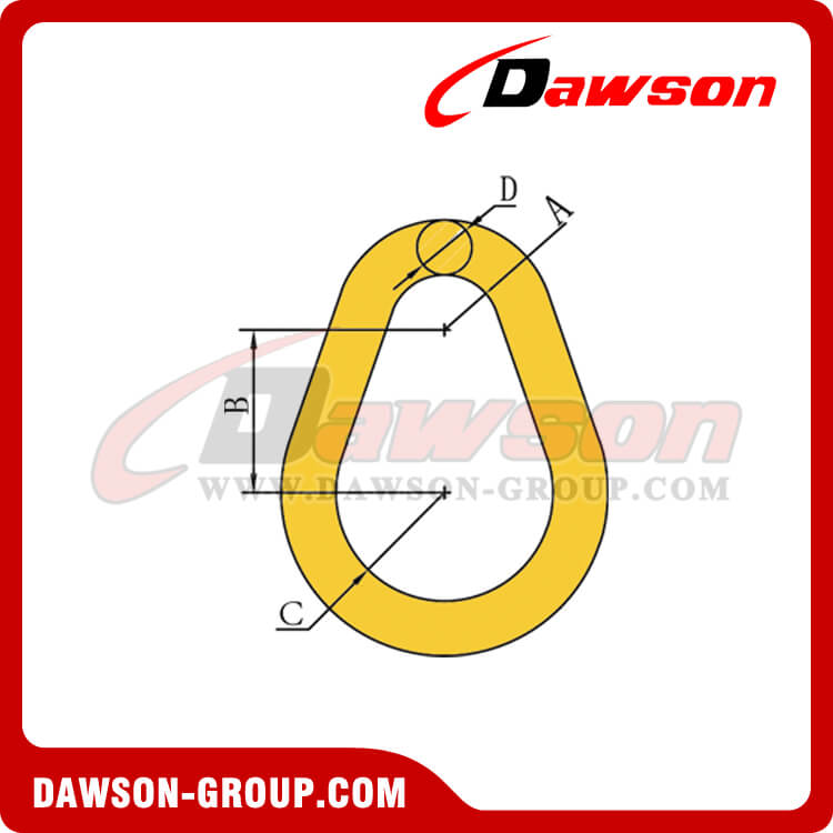 DS034 Enlace en forma de pera de acero forjado de aleación
