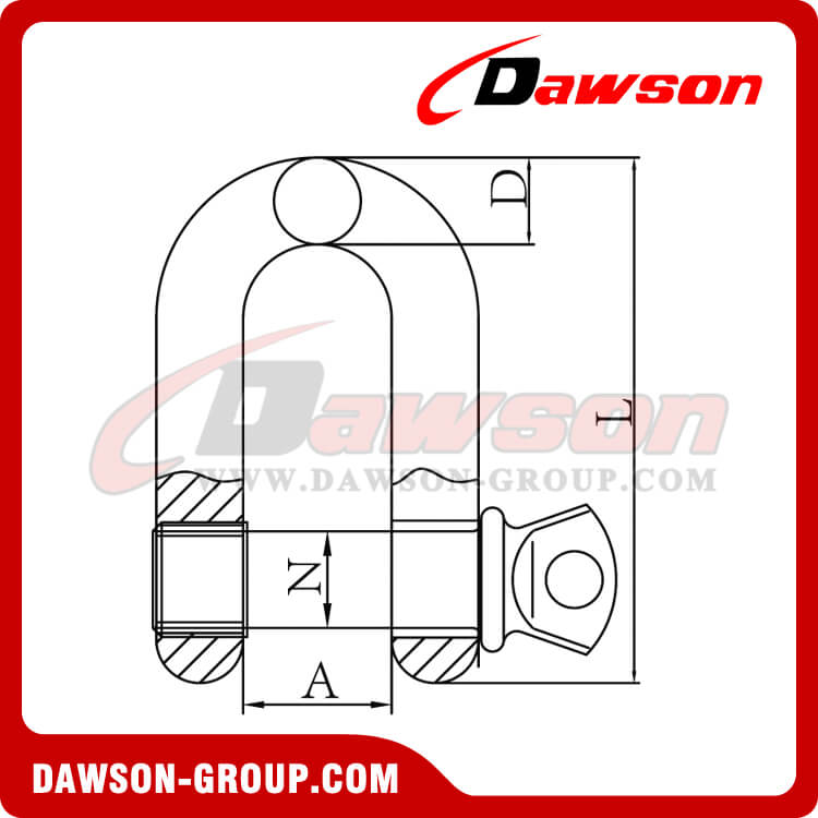 GRILLETE DEE CON PASADOR DE TORNILLO DE ALTA RESISTENCIA DS365 - DAWSON GROUP LTD.- FABRICANTE, PROVEEDOR, F&Aacute;BRICA DE CHINA