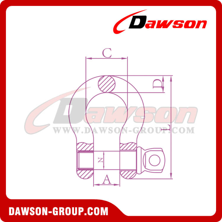 GRILLETE DE ARCO DE ALEACI&Oacute;N CON PASADOR DE TORNILLO DS758 G8 - DAWSON GROUP LTD.- FABRICANTE, PROVEEDOR, F&Aacute;BRICA DE CHINA