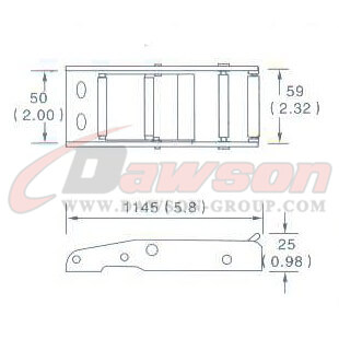 DG-OB002 1-3 4 ''オーバーセンター バックル、45MM オーバーセンター バックル、1200kgs の図面 - 中国ドーソン サプライヤー