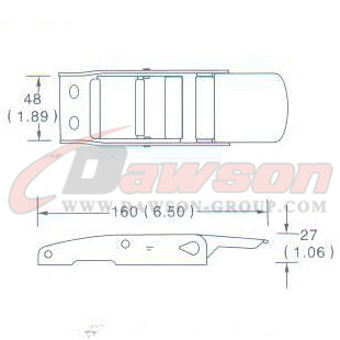DG-OB005 2 ''オーバーセンター バックル、50MM オーバーセンター バックル、800kgs の図面 - 中国ドーソン サプライヤー