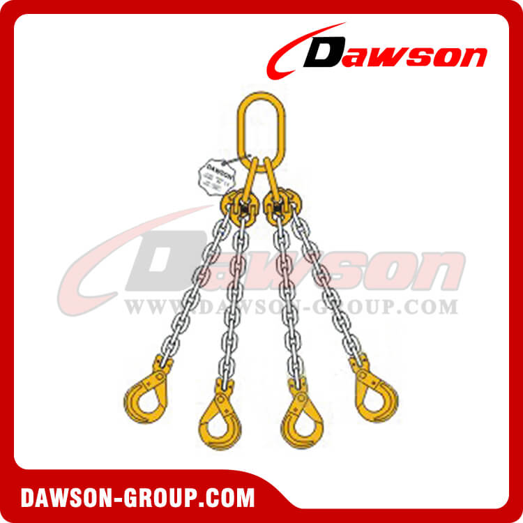 Eslinga de cadena de pierna cuádruple de grado 80/eslinga de cadena G80 para elevación y amarre