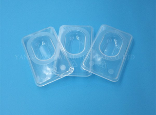 Plastic container for contact lenses