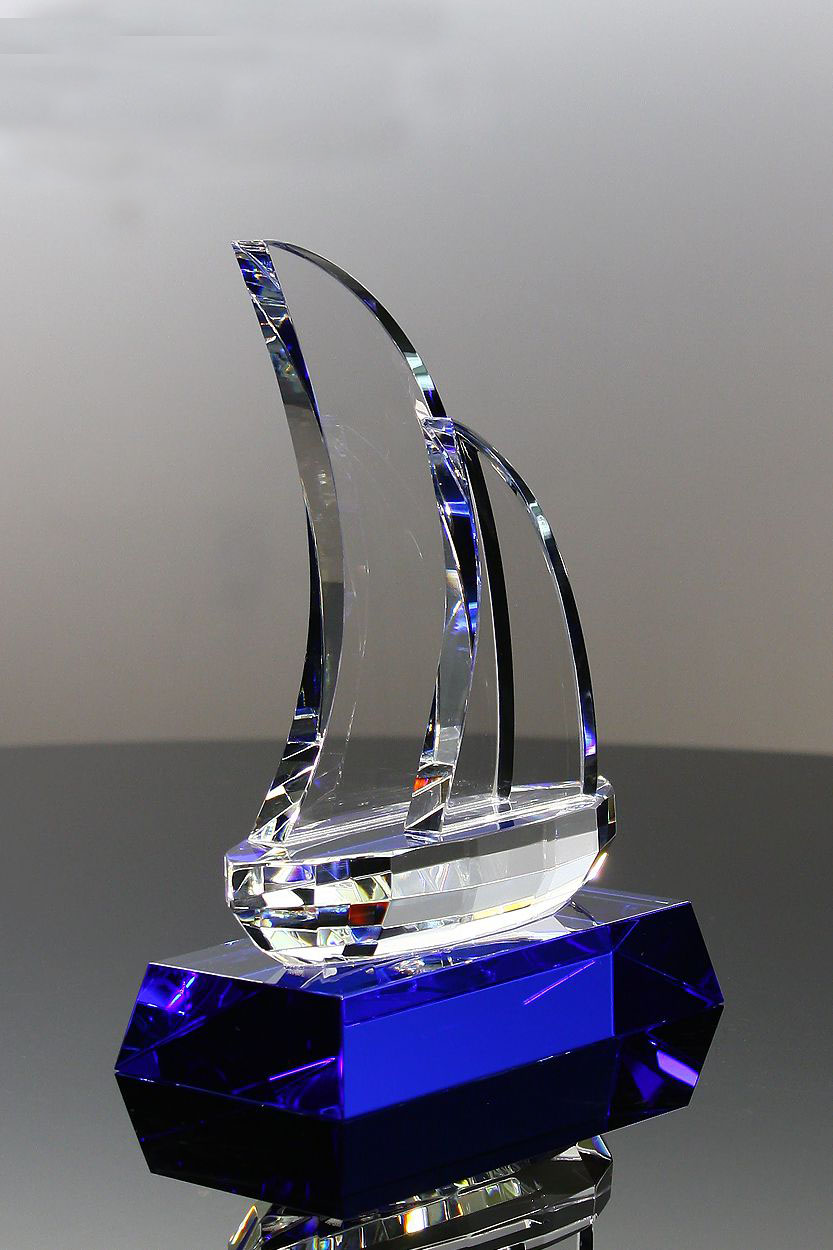 Sailing Into Success Optic Crystal Sailboat for Recognition Ideas