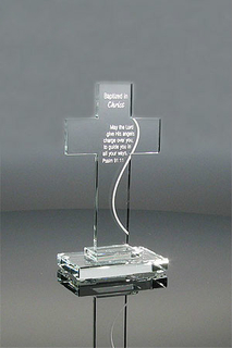 Standing Glass Cross (#5649)