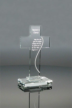 Standing Glass Cross (#5649)