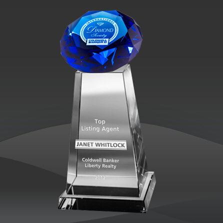 Blue Diamond Spire Crystal Award (JC-1010B)