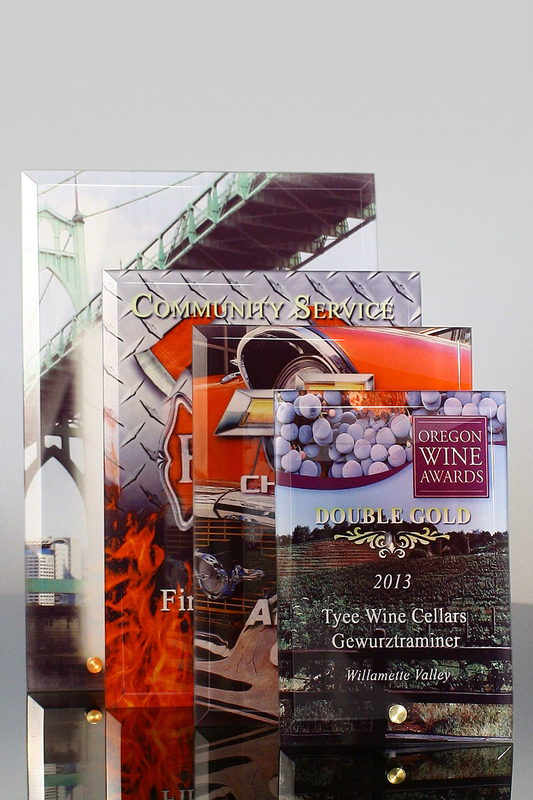 Full Color Printed Glass with Gold Pin Portrait (#6001-P, #6002-P, #6003-P, #6004-P)